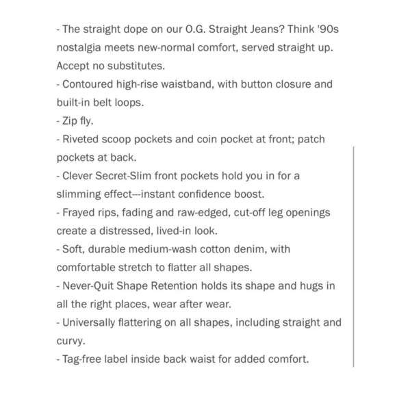 Old Navy High Waisted O. G. Straight Ripped Cut Off Jeans Plus Size 14 New NWT - Picture 11 of 12